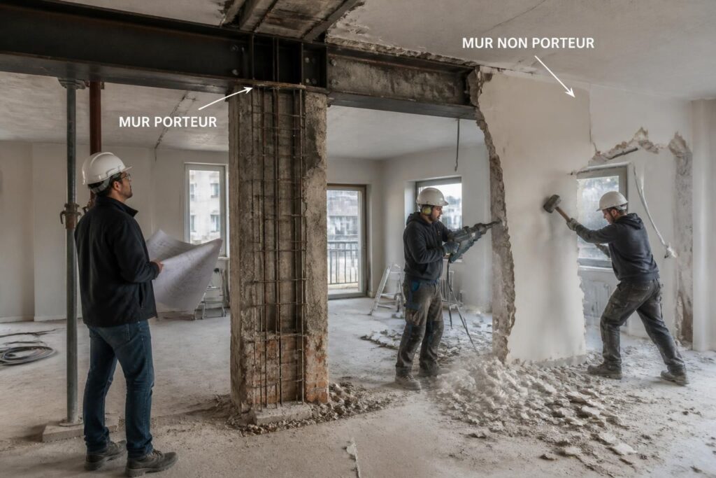 Abattre une cloison pour ouvrir l’espace : mur porteur ou non ?