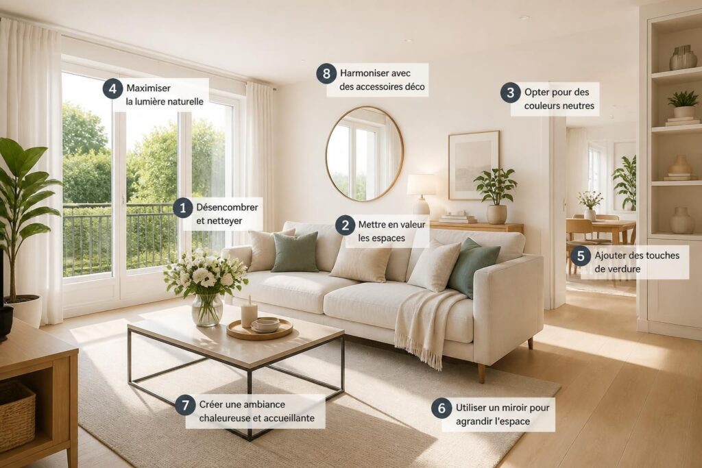 découvrez les 8 gestes indispensables de home staging pour vendre votre bien immobilier plus rapidement et au meilleur prix.