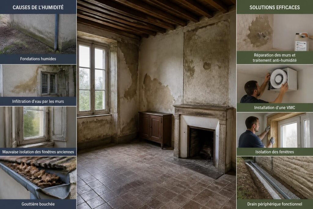 Traiter l’humidité dans une maison ancienne : causes et solutions
