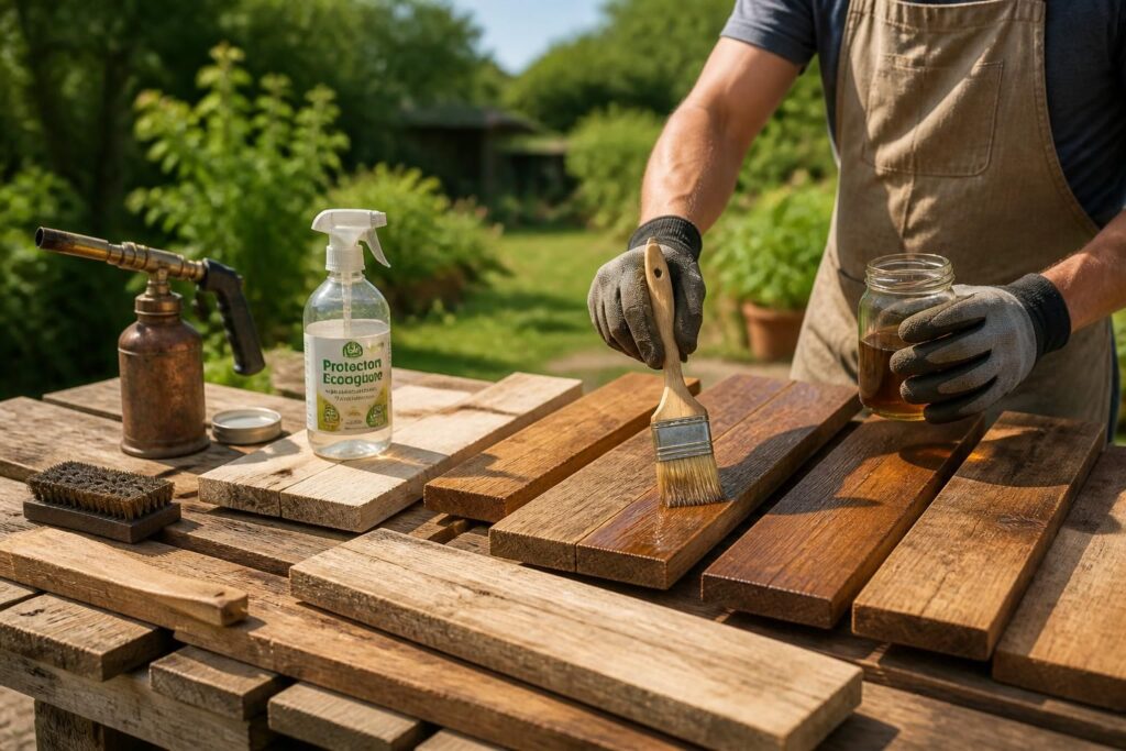 découvrez des méthodes efficaces pour traiter et protéger durablement le bois de palette en extérieur, assurant résistance aux intempéries et longévité.