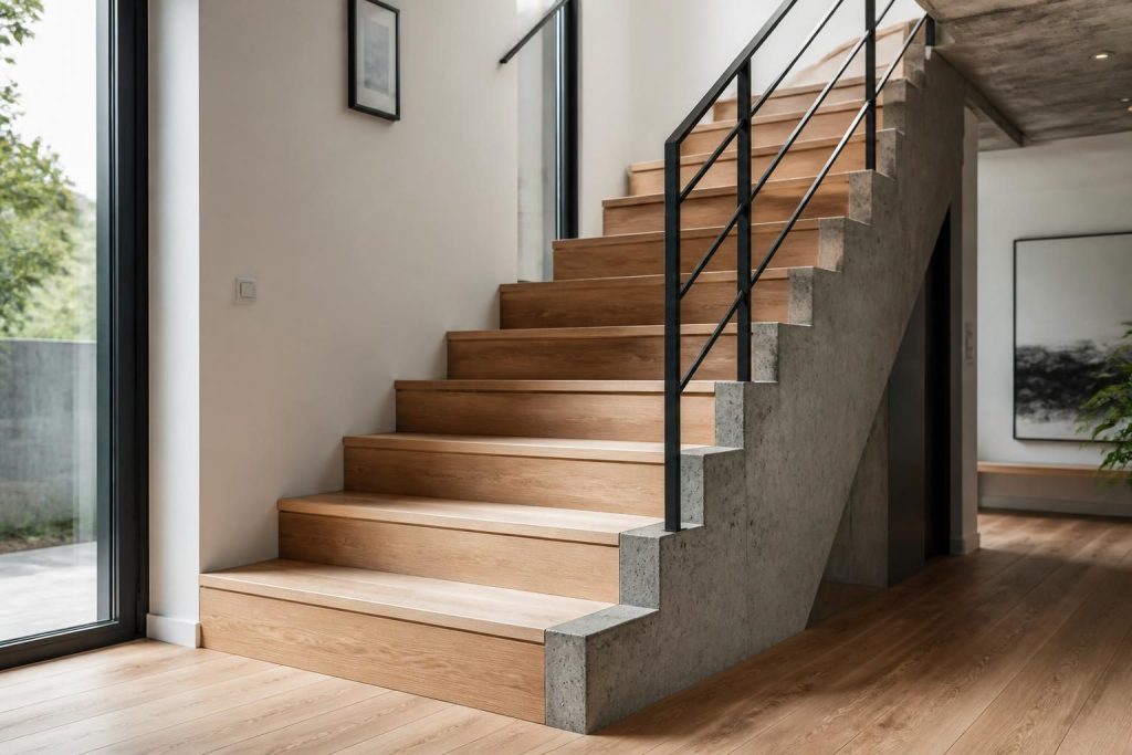 découvrez des idées élégantes pour habiller votre escalier en béton avec du bois et obtenir une finition moderne et chaleureuse.