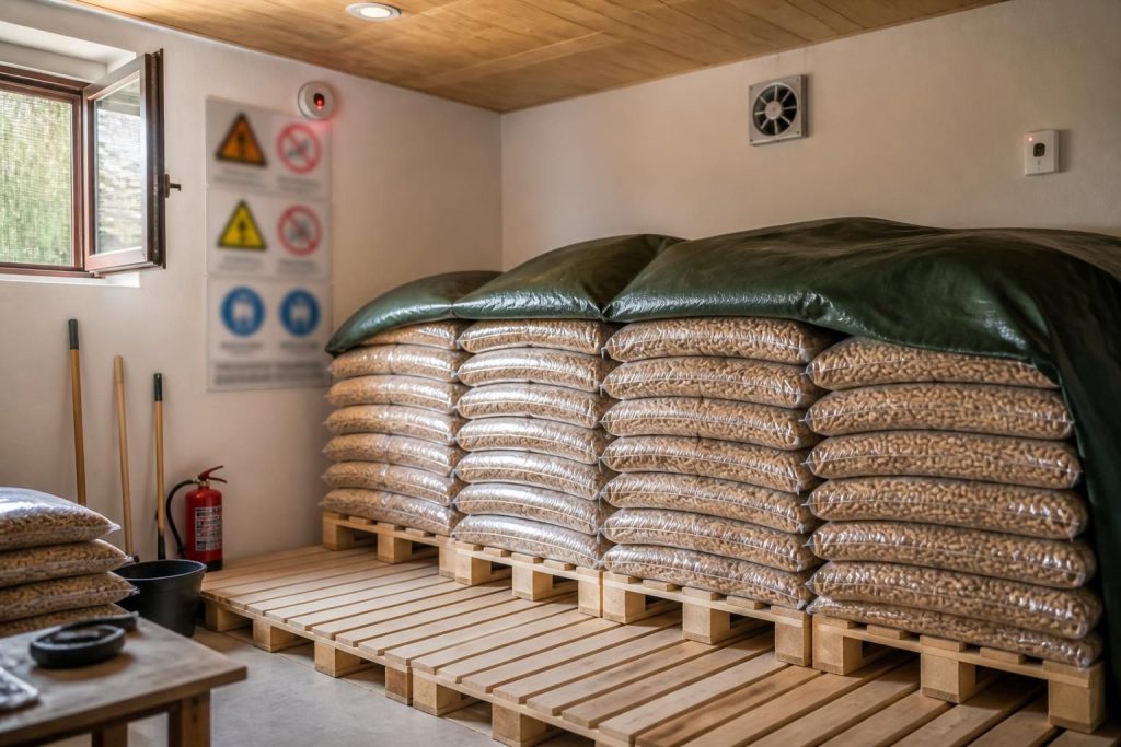 découvrez les bonnes pratiques pour un stockage sécurisé et optimal des pellets en intérieur, assurant leur conservation et votre sécurité.