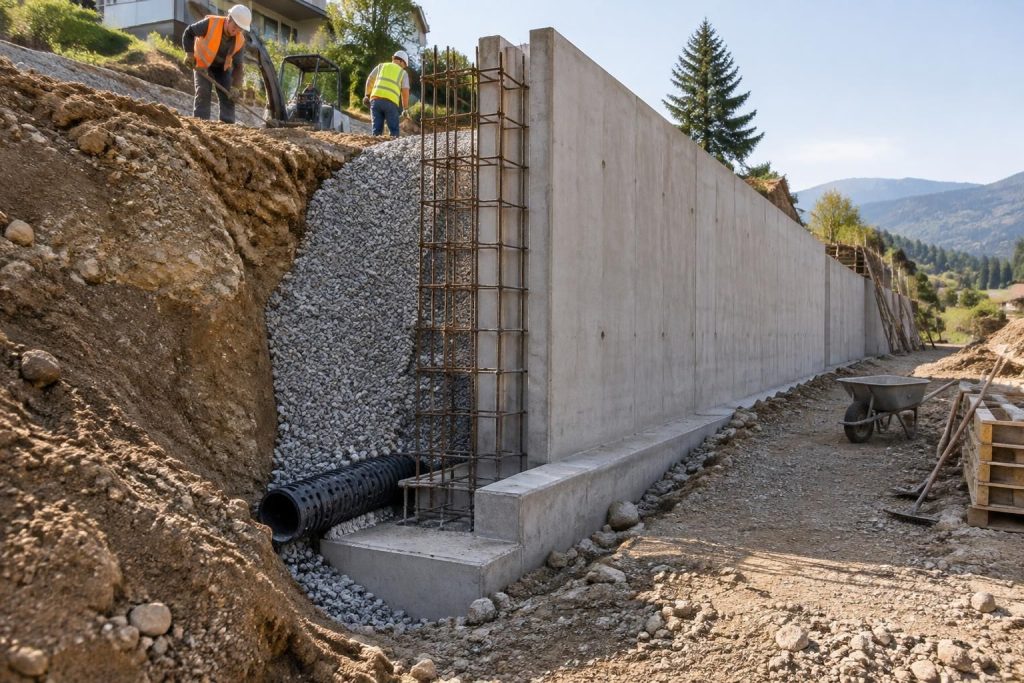 Mur soutènement béton : techniques et conseils pour une construction solide